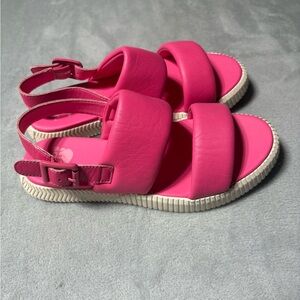SOREL Ona Streetworks Go-To Flat Sandals Size 7 Womens - Pink/Chalk